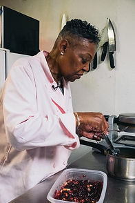 Chef preparing Southern cuisine in the kitchen